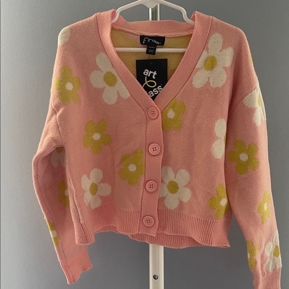 Target Art Class Pink and Yellow Cardigan